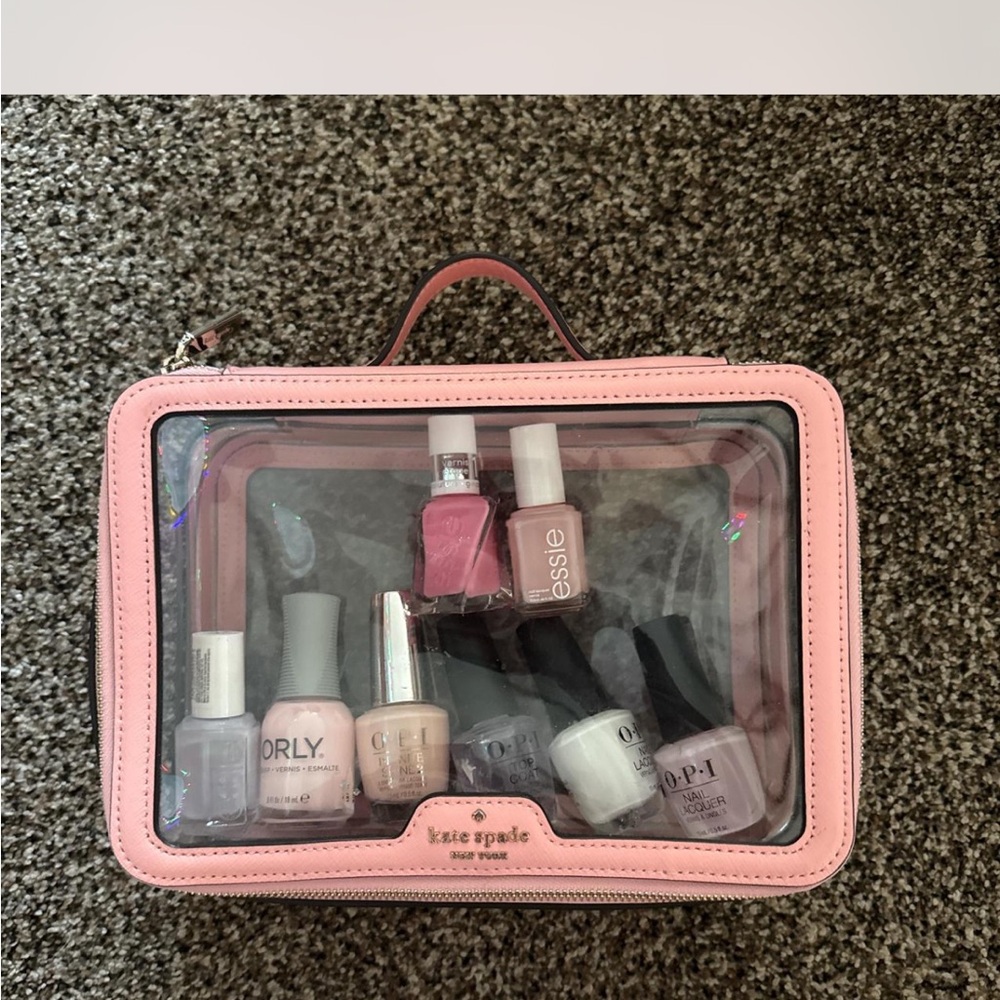 Kate Spade Pink Cosmetic Bag with Nail Polish Collection